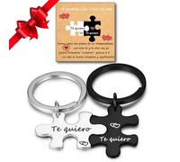 Jbniuay Regalo san valentin - regalo para parejas - Llavero Parejas,Pieza Puzzle Pareja Llaveros，Grabado Te quiero，regalo mujer/hombre Regalo de San Valentín