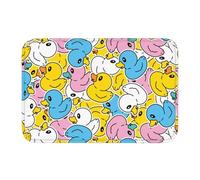 Jbofyee Tapete de baño de microfibra suave, antideslizante, lavable, tapete de entrada, bonito diseño de patitos de goma, para bañera, ducha, suelo, 24 x 16 pulgadas