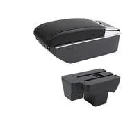JBPIHZT Caja De Brazo Almacenamiento Piezas Retrofit Para VW Para Polo 2019 2020 2021 2022 2023 2024(D línea negra 7USB)