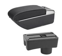 JBPIHZT Caja De Brazo Auto Piezas Interiores Detalles Interiores Caja De Almacenamiento Accesorios Auto Para Hyundai Para Accent Para Tagaz(B3 Negro blanco 7USB)