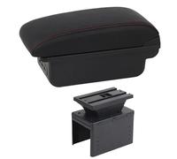 JBPIHZT Caja De Descansabrazos Para Fiat Para Grande Para Punto Para Fiat Para Punto Coche Caja De Almacenamiento Central Con USB(C1 Línea Roja)