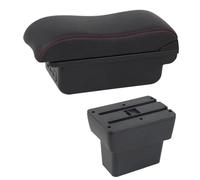 JBPIHZT Caja De Descansabrazos Para N&issan Para Note E-Power Epower 2019 Para Note Caja De Almacenamiento De Consola Central USB Accesorio De Descansabrazos(C2 Línea roja)