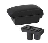JBPIHZT Caja De Reposabrazos Para Citroen C2 C3 Caja De Reposabrazos De Coche Caja De Almacenamiento Central Pieza De Retrofit Interior(B2 línea negra 3USB)