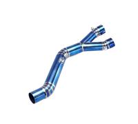 JBPIHZT Interfaz De Conexión Del Tubo Intermedio De Aleación De Titanio Para Y&amaha R1 R1M MT10 2015-2024 Escape Deslizante Modificado Racing Line(Medio azul)