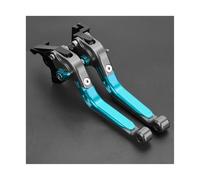 JBPIHZT Palancas De Embrague Freno Para Motocicleta Para CFMOTO 250SR 250 SR 2020-2022 Manija Extensible Plegable Ajustable(Gray Cyan)