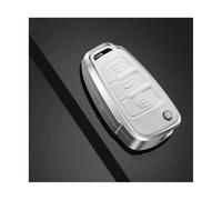 JBPIHZT Para A1 A3 A6 A6L Q2 Q3 Q7 TTS R8 S6 RS3 Accesorios De Coche Protección Llave Funda Aleación Aluminio Y Cuero(BLANCO)