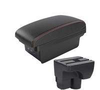 JBPIHZT Para C&hevrolet Para Sail 3 Caja De Descansabrazos Para Aveo 3 Para Sail III Repuestos Retrofit Descansabrazos Auto Caja De Almacenamiento Decoración(B2 línea negra 3USB)