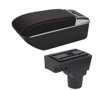 JBPIHZT Para C&hevrolet para Sonic para Aveo Auto Reposabrazos Piezas De Retroadaptación Interior Caja De Almacenamiento Piezas Auto(Negro Rojo Sin USB)