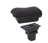 JBPIHZT Para C&hevrolet Para Trax Para Tracker 2015 2016 2017 2018 2019 Caja De Descansabrazos Auto Caja De Almacenamiento Brazo Accesorios(B2 Black red 3USB)