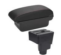 JBPIHZT Para F&ord Para EcoSport 2013 2014 2015 2016 2017 Reposabrazos Auto Caja Almacenamiento Brazo Accesorios Auto Piezas Retrofit Interior(B1 Negro rojo 3USB)