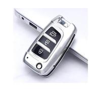 JBPIHZT Para Hyundai Para Elantra Para Solaris 2017 Para Santa Para Verna Para Tucson I35 I40 Para Genesis TPU Funda Plegable Llave Coche(Plata)