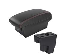 JBPIHZT Para Jazz I 2005 2006 2007 2008 Caja Reposabrazos Central Accesorios Interiores Con USB(B1 Negro rojo 3USB)