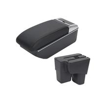 JBPIHZT Para Kia Para Pegas Caja De Apoyabrazos Coche Caja De Almacenamiento Central Piezas De Retrofit Interior Con USB Accesorios Auto(Black Line)