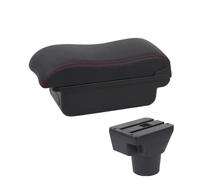 JBPIHZT Para KIA Para Rio 2 Reposabrazos Para KIA Para Rio 2006-2011 Reposabrazos Auto Accesorios Interior Caja De Almacenamiento Retrofit(C1 Negro rojo SIN USB)