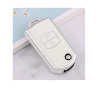 JBPIHZT Para Mazda 3 5 6 Series M6 RX8 MX5 2 3Botones Flip Protector Fob Bag Accesorios Funda De Llave Coche TPU(BLANCO,2 button)
