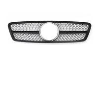 JBPIHZT Para Mercedes Para Benz C W203 2001-2007 Estilo Diamantes Rejillas Del Parachoques Cromo Plateado Rejilla Deportiva Frontal(Chrome Black)
