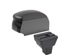 JBPIHZT Para N&issan Para Kicks 2016-2021 Caja De Brazo De Coche Piezas Interiores Piezas De Retrofit Caja De Almacenamiento Central USB(B1 Black Red double)