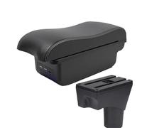 JBPIHZT Para N&issan Para Sunny Reposabrazos Para N&issan Para March Para Micra K13 2010-2022 Caja De Almacenamiento Para Brazo(B3 Negro blanco 3USB)