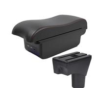 JBPIHZT Para N&issan Para Sunny Reposabrazos Para N&issan Para March Para Micra K13 2010-2022 Caja De Almacenamiento Para Brazo(B1 Negro rojo 3USB)