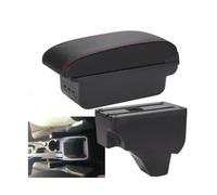 JBPIHZT Para Peugeot 208 2019-2024 Caja De Brazo Auto Caja De Almacenamiento Piezas Retrofit Detalles Interiores Accesorios Auto(B1 Negro rojo 3USB)