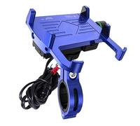 JBPIHZT Para Soporte de Teléfono Moto Bicicleta 3.5-6.2 Pulgadas Soporte Navegación Manillar Aleación Aluminio con Cargador USB(Azul,M6S)