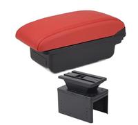 JBPIHZT Para VW Para T-Cross Caja Reposabrazos Para VW Para T-Cross Reposabrazos Auto Interior Caja De Almacenamiento Central(A4 rojo sin USB)