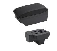 JBPIHZT Para VW Para Virtus Caja Reposabrazos Para VW Para Polo Reposabrazos Auto 2019-2024 Caja De Almacenamiento Central Con USB(C2 línea negra 7USB)