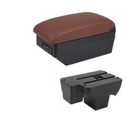 JBPIHZT Para VW Para Virtus Caja Reposabrazos Para VW Para Polo Reposabrazos Auto 2019-2024 Caja De Almacenamiento Central Con USB(C6 brown 7USB)