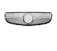 JBPIHZT Rejilla Deportiva Diamantes Cromo Para Mercedes Para Benz GLC X253 2015-2019 GLC250 GLC300 GLC350e Rejillas Parachoques Delantero(Plata)
