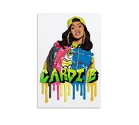 JBQOUOUZ Cardi B Pop Singer - Lienzo decorativo para pared, diseño de cantante pop y música, póster de pintura para dormitorio, 20 x 30 cm, estilo sin marco