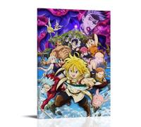JBQOUOUZ Póster de anime clásico de anime de The Seven Deadly Sins Hot-blooded para pared, pintura decorativa para dormitorio, 60 x 90 cm, estilo marco
