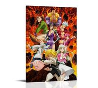 JBQOUOUZ Póster de anime clásico de anime de The Seven Deadly Sins Hot-blooded para pared, pintura decorativa para dormitorio, 60 x 90 cm, estilo marco