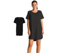 JBS of Denmark Camisón de manga corta para mujer, de bambú y algodón orgánico, transpirable para mujer, camiseta grande suave para dormir, Negro , XXL