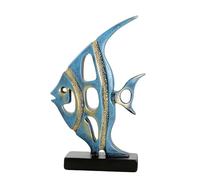 JBTBIHIG Decoración de Oficina Escultura de Estatua pez Resina, esculturas decoración del hogar océano, centros Mesa Modernos Accesorios de Escritorio únicos(Blue)