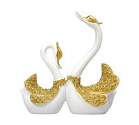 JBTBIHIG Decoración de Oficina Estatua De Cisne Pareja Elegante Escultura Resina Accesorios de Escritorio únicos(White)