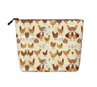 JBYJBX A Brood Of Chickens - Bolsa de maquillaje impermeable con cremallera para mujer, Negro -, Talla única