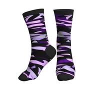 JBYJBX American Camouflage - Calcetines deportivos unisex con estampado de camuflaje morado, transpirables, atléticos, para correr, fitness, entrenamiento, deportes, 3 Negro, Altoa única