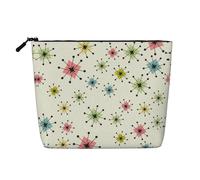 JBYJBX Atomic - Bolsa de maquillaje con estampado de estrellas, impermeable, bolsa de viaje con cremallera para mujer, Negro -, Talla única