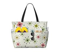 JBYJBX Atomic - Bolsa de playa con estampado de estrellas de gran capacidad, impermeable, a prueba de arena y ligera