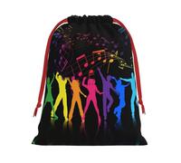JBYJBX Baile con estampado de música, práctico cordón, bolsas multiusos para almacenamiento diario y artículos esenciales de viaje