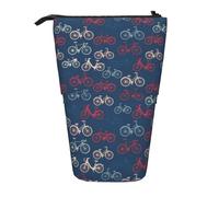 JBYJBX Bikes - Estuche organizador telescópico multiusos con estampado de bicicleta, bolsa de almacenamiento de papelería, color negro, talla única, Black, Talla única