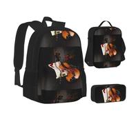 JBYJBX Bolsa de almuerzo con estampado de partituras de violín, estuche 3 en 1, color negro, talla única, Black, Talla única