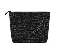 JBYJBX Bolsa de maquillaje con estampado abstracto de ciencia química, impermeable, bolsa de viaje con cremallera para mujer, Negro -, Talla única