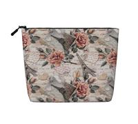 JBYJBX Bolsa de maquillaje con estampado de la Torre Eiffel de París, impermeable, bolsa de viaje con cremallera para mujer, Negro -, Talla única