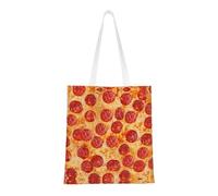 JBYJBX Bolsa reutilizable de gran capacidad con estampado de pizza y pepperoni en 3D, ligera, para el trabajo, gimnasio, viajes, playa, viajes diarios