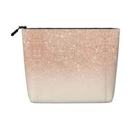 JBYJBX Bolsas de maquillaje con purpurina falsa de oro rosa bolsa de cosméticos de viaje impermeable con cremallera para mujer bolsa de cosméticos negra, talla única, negro, talla única, Negro, One