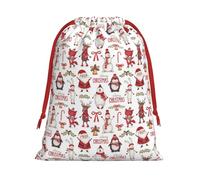 JBYJBX Bolsas multiusos con estampado de Papá Noel de Navidad, con cordón, almacenamiento diario, artículos esenciales de viaje