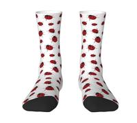 JBYJBX Calcetines clásicos con estampado de mariquita, calcetines de amistad para hombres y mujeres, calcetines divertidos para adolescentes y niñas, Blanco, talla nica