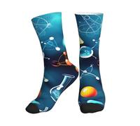JBYJBX Calcetines deportivos unisex con estampado abstracto de ciencia química, transpirables, atléticos, para correr, fitness, entrenamiento deportivo, 1 negro., Altoa única