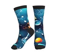 JBYJBX Calcetines deportivos unisex con estampado abstracto de ciencia química, transpirables, atléticos, para correr, fitness, entrenamiento deportivo, 3 Negro, Altoa única